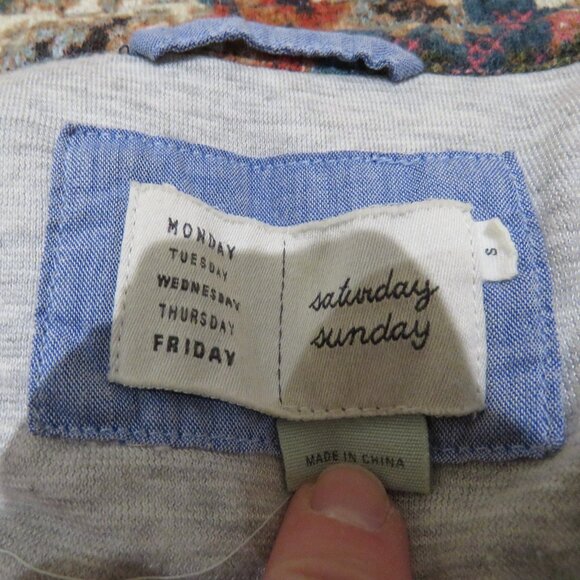 ANTHROPOLOGIE SATURDAY SUNDAY Floral Delwyn Jacket Cotton Terry Boho - Size S - Picture 14 of 15
